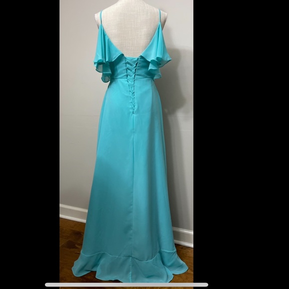 Chong Xiao Bohemian Bridesmaid Dress - size 12 - spa blue colored - Picture 5 of 8